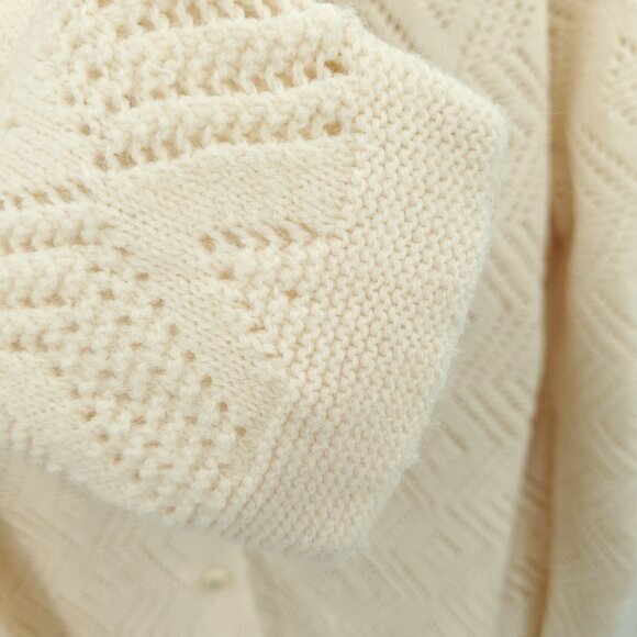 VTG Cuddle Knits Button Front Pointelle Cardigan/Knit Top L/XL Ivory - Picture 11 of 16